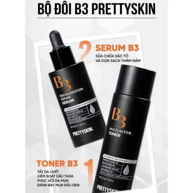 Nước hoa hồng Prettyskin B3 Multi Toner 205ml Dưỡng ẩm, sáng da, giảm bã, giá 450k
