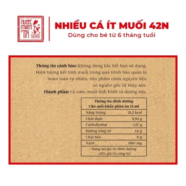 Nước mắm tĩn 42N 60ml cho bé từ 6 tháng - nhiều cá ít muối, giảm giá 35k 2