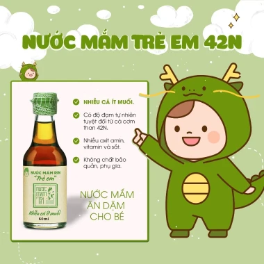 Nước mắm tĩn 42N 60ml cho bé từ 6 tháng - nhiều cá ít muối, giảm giá 35k 5