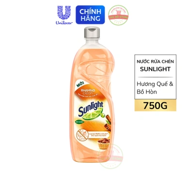 Nước Rửa Chén Bát Sunlight Thiên Nhiên Quế & Bồ Hòn - Chai 750G