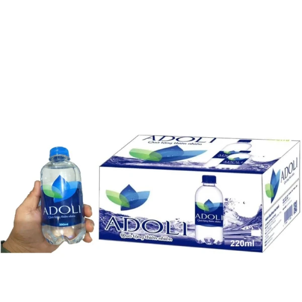 Hình ảnh sản phẩm Nước Suối Chai Nhỏ ADO+ / Chai 220ml / Thùng 24 Chai ( Nước Suối MiNi)