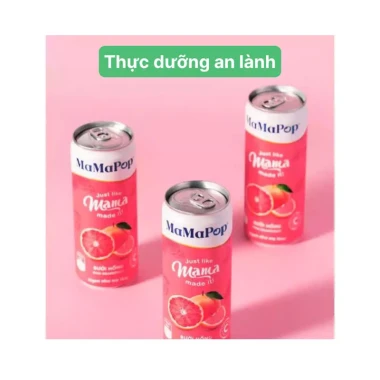 NƯỚC TRÁI CÂY SPARKLING MAMAPOP VỊ BƯỞI HỒNG ( 12 lon x 330ml)- NGON NHƯ MẸ LÀM 4