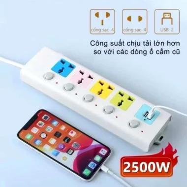Ổ cắm điện đa năng thông minh tích hợp cổng sạc USB dây dài - Giá ưu đãi 60.000 2 Ổ cắm điện đa năng thông minh tích hợp cổng sạc USB dây dài - Giá ưu đãi 60.000 2