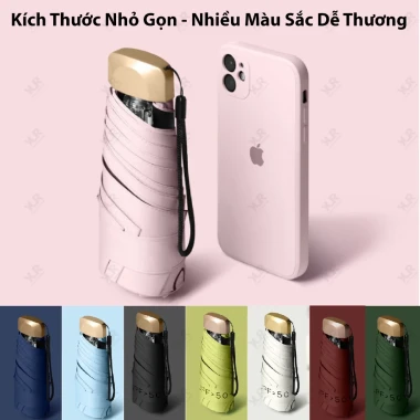Ô Dù Gấp Gọn Bỏ Túi Che Mưa Nắng UPF 50 Chống Tia Cực Tím Giá Rẻ