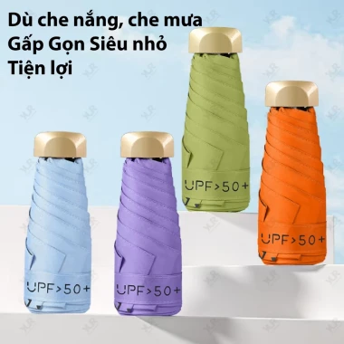 Ô Dù Gấp Gọn Bỏ Túi Che Mưa Nắng UPF 50 Chống Tia Cực Tím Giá Rẻ