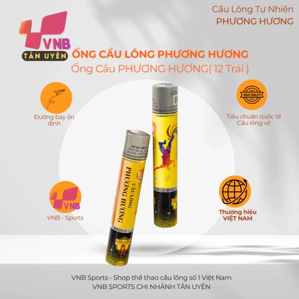 Hình ảnh sản phẩm Ống Cầu Lông Phương Hương VNB Sports - Giá 390.000đ, giảm 20%, độ bền cao, tốc độ nhanh