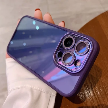 Ốp Điện Thoại iPhone 14 pro max Màu tím ốp lưng iphone 14 13 12 11 promax Thấu kính bảo vệ case iphone 14 plus Phòng bảo vệ bóng loáng cao cấp 2