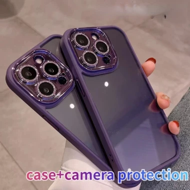 Ốp Điện Thoại iPhone 14 pro max Màu tím ốp lưng iphone 14 13 12 11 promax Thấu kính bảo vệ case iphone 14 plus Phòng bảo vệ bóng loáng cao cấp 3