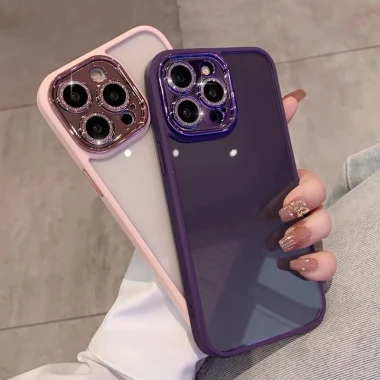 Ốp Điện Thoại iPhone 14 pro max Màu tím ốp lưng iphone 14 13 12 11 promax Thấu kính bảo vệ case iphone 14 plus Phòng bảo vệ bóng loáng cao cấp 4