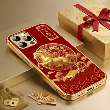 Ốp Lưng iPhone Ngựa Phong Thủy 2.026 - Mã Đáo Thành Công Viền Vàng Kính 3D Giá Cực Sốc 75k 2