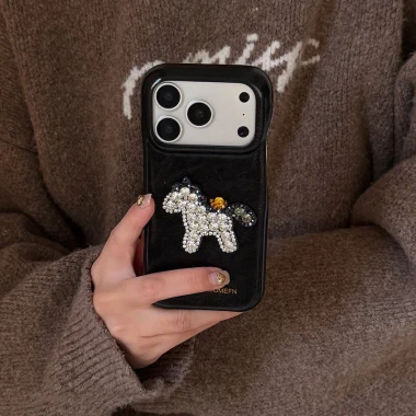 Ốp Lưng iPhone Sang Trọng 3D Kim Cương Ngựa Đỏ Da PU Chống Sốc Nữ Tính - Giảm 32K 6