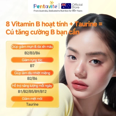 Pentavite Bộ 2 chai Bubbly B + Vitamin C 60 viên nhai - Vitamin B, Vitamin C vị kẹo que, giá 216.000đ