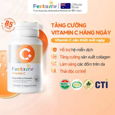 Pentavite Bộ 2 chai Bubbly B + Vitamin C 60 viên nhai - Vitamin B, Vitamin C vị kẹo que, giá 216.000đ