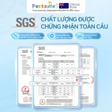 Pentavite Calcium+D Plus Yogurt Chewable Canxi Sữa Chua 5in1 Taurine Dưỡng Chất Thiết Yếu Viên Nhai Canxi Vitamin D 3