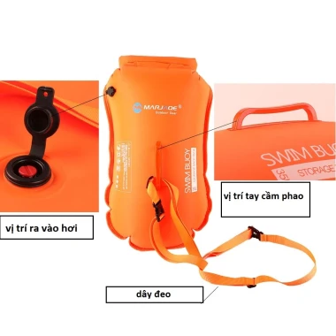 Phao bơi biển Open Water MARJAQE 2 khoang, chứa đồ 28L/35L, bơi sông biển giá rẻ 340k 4 Phao bơi biển Open Water MARJAQE 2 khoang, chứa đồ 28L/35L, bơi sông biển giá rẻ 340k 4