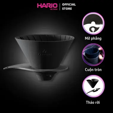 Phễu pha cà phê camping Hario V60 Zebrang Flat Dripper silicone giá rẻ 525k 2