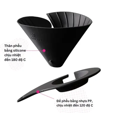 Phễu pha cà phê camping Hario V60 Zebrang Flat Dripper silicone giá rẻ 525k 4