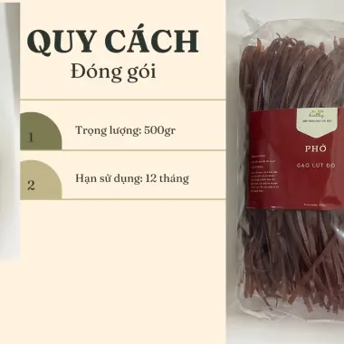 Phở gạo lứt đỏ hữu cơ giảm cân 500g - Bếp healthy Hà Nội - Món ăn sạch chỉ 31000đ 6