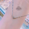 Phụ Kiện Kiềng Cổ K07M036 Dẻo 1li Mặt Trụ 3 Hột CZ Bạc Ý Sang Trọng Giá 650k 4