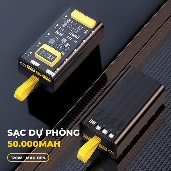 Hình ảnh sản phẩm Pin sạc dự phòng 50.000mah sạc nhanh 120W kèm dây tiện dụng sạc nhiều thiết bị cùng lúc FengZhi Life