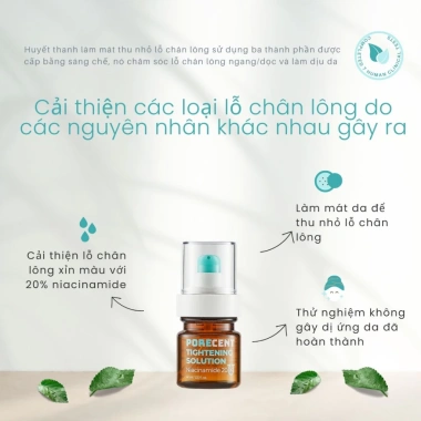 Porecent Niacinamide 20% Serum Vitamin B3 40ml Thu Nhỏ Lỗ Chân Lông, Se Khít 3