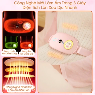 Quà 8/3 Đai chườm ấm bụng kinh nguyệt Đai massage giảm đau kì kinh, 329.000đ 4