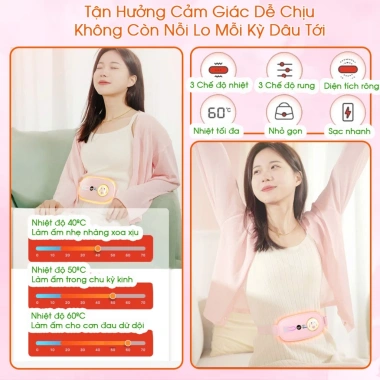 Quà 8/3 Đai chườm ấm bụng kinh nguyệt Đai massage giảm đau kì kinh, 329.000đ 5