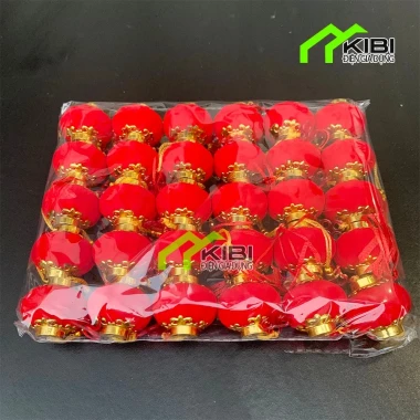 Quả Cầu Nhung Đỏ Treo Trang Trí Tết - Lồng Đèn Nhung Giảm 30% Còn 36k - 30 Quả Đẹp 11
