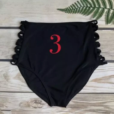 Quần Bơi Bikini Nữ Cạp Cao Màu Đen Siêu Co Giản - Mẫu 1-13 Giá Rẻ 81600Đ 13