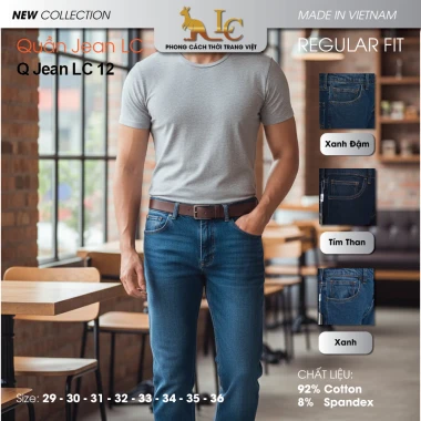 Quần Jeans Nam Ống Đứng Co Giãn Cao Cấp Giá Shock 259k - LC Chất Lượng Cao Không Xù Lông 2