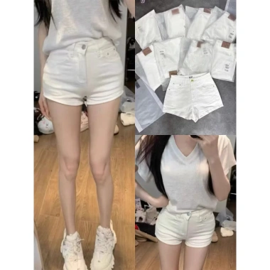 Quần Short Bò Jeans Nữ Trắng Co Giãn Lưng Cạp Cao Siêu Hách Đáng Giá 67.620 VND 3