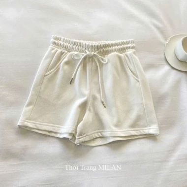 Quần Short Đi Biển Nữ Vải Mềm Cạp Chun Co Giãn Có Túi Dáng Quần Đùi Nữ Mặc Mùa Hè Màu Đen Hồng Trắng Ở Nhà Thể Thao Gym
