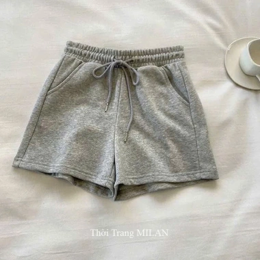 Quần Short Đi Biển Nữ Vải Mềm Cạp Chun Co Giãn Có Túi Dáng Quần Đùi Nữ Mặc Mùa Hè Màu Đen Hồng Trắng Ở Nhà Thể Thao Gym