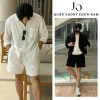 Quần short nam cạp chun dây rút lưng cao, vải dù form rộng, jean basic 129k