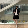 Quần short nam cạp chun dây rút lưng cao, vải dù form rộng, jean basic 129k 4