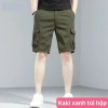 Quần short nam kaki đen trơn cao cấp, túi hộp lửng, quần sóc lưng thun HAVADO M5 - 199k 6