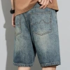 Quần short nam retro denim mùa hè - dáng thẳng, size lớn, phong cách dạo phố