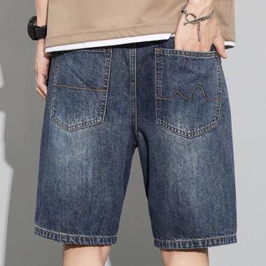 Quần short nam retro denim mùa hè - dáng thẳng, size lớn, phong cách dạo phố