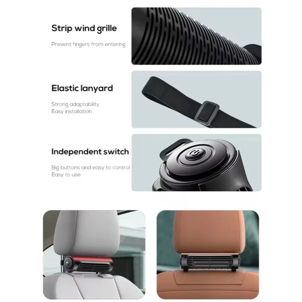Hình ảnh sản phẩm Quạt Ô Tô Xiaomi CF02 Quạt Xe Di Động Gió Mạnh USB Chạy Bằng Xe Ô Tô Quạt Làm Mát Cho Xe SUV RV Xe Tải Trang Trí Nội Thất Quạt