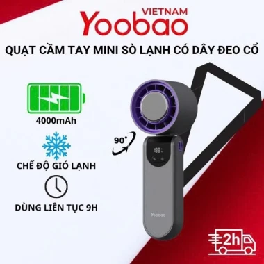 Quạt tích điện Y-F04 6400mAh dùng 32 tiếng, thiết kế kẹp tiện lợi - Giá chỉ 295k 18