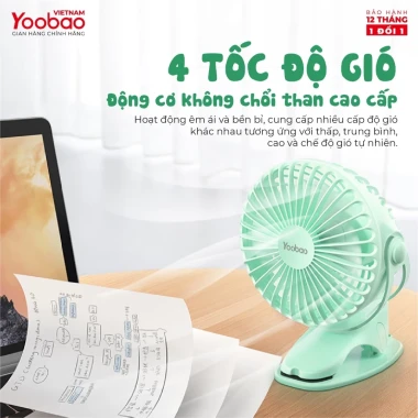 Quạt tích điện Y-F04 6400mAh dùng 32 tiếng, thiết kế kẹp tiện lợi - Giá chỉ 295k 19