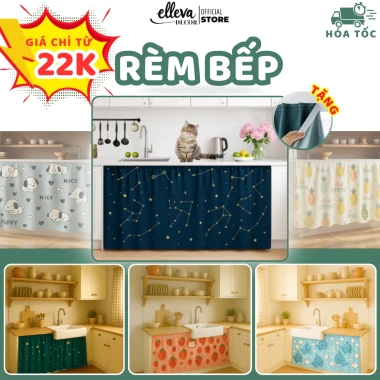Rèm Bếp 1 Lớp Che Bếp, Gác Trọ ELLEVA Kích Thước Đa Dạng Giá Chỉ 25k 2 Rèm Bếp 1 Lớp Che Bếp, Gác Trọ ELLEVA Kích Thước Đa Dạng Giá Chỉ 25k 2