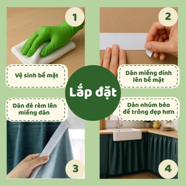 Rèm Bếp 1 Lớp Che Bếp, Gác Trọ ELLEVA Kích Thước Đa Dạng Giá Chỉ 25k 3 Rèm Bếp 1 Lớp Che Bếp, Gác Trọ ELLEVA Kích Thước Đa Dạng Giá Chỉ 25k 3