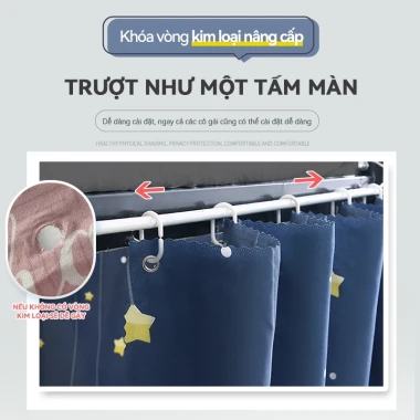Rèm Ký Túc Xá Sinh Viên Tiện Nghi - FDM Rèm Giường Tầng Kèm Dây Thừng Móc Treo Giá 33K 5