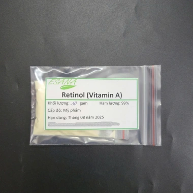 Retinol Bột Vitamin A 10g 98% Dược mỹ phẩm - Giá ưu đãi 40k giảm so với 52k