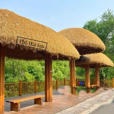 Rơm giả lợp mái chống nóng chống cháy giá rẻ - Cỏ rơm decor trang trí 1m x 20m chỉ 115k 2