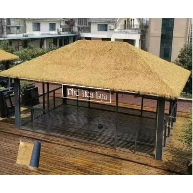Rơm giả lợp mái chống nóng chống cháy giá rẻ - Cỏ rơm decor trang trí 1m x 20m chỉ 115k 4