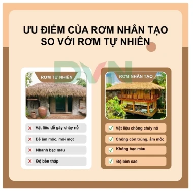 Rơm giả lợp mái chống nóng chống cháy giá rẻ - Cỏ rơm decor trang trí 1m x 20m chỉ 115k 10