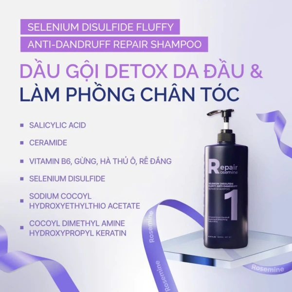 Hình ảnh sản phẩm Rosemine Dầu Gội Xả 500ml-1.000ml Suôn Mượt, Phục Hồi Tóc Khô Xơ, Giá 220.000đ