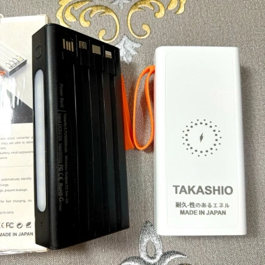 Sạc dự phòng không dây TAKASHIO Japan 50.000mAh - Dung lượng siêu lớn, sạc nhanh, giảm còn 360.000đ